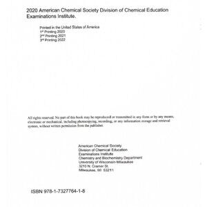 ACS Exam Organic Chemistry